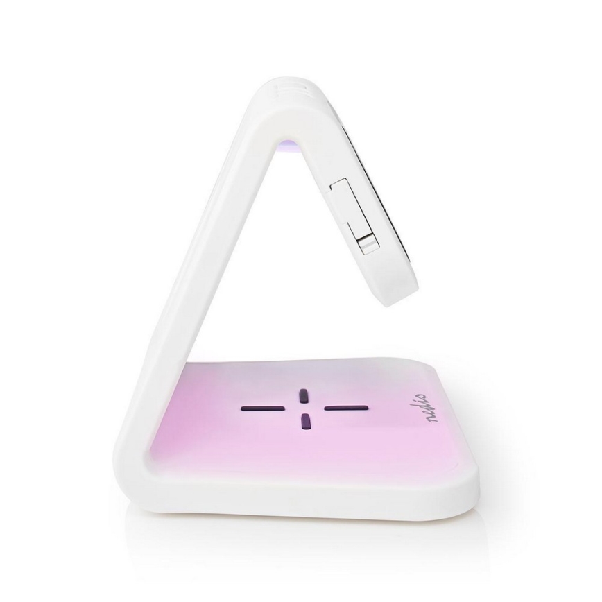 LED RGB Wekker met een draadloze oplader LED/10W/5V wit