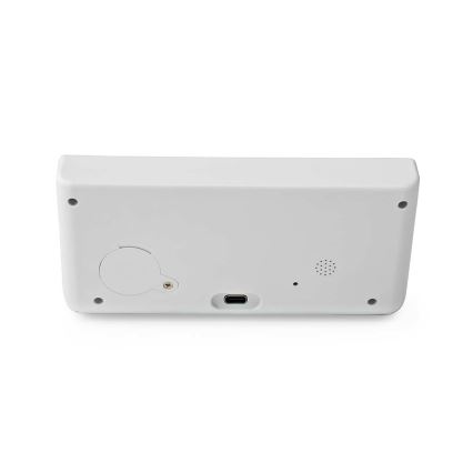 Wekker met LCD-display en draadloze oplader 15W/5V + 1xCR2032 wit
