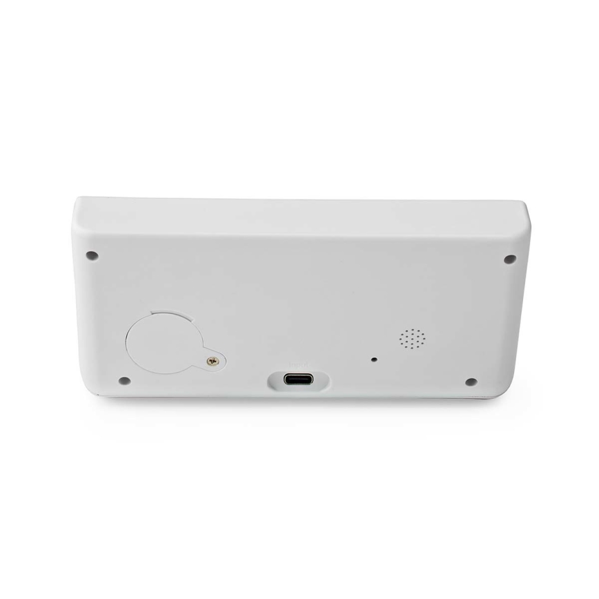 Wekker met LCD-display en draadloze oplader 15W/5V + 1xCR2032 wit