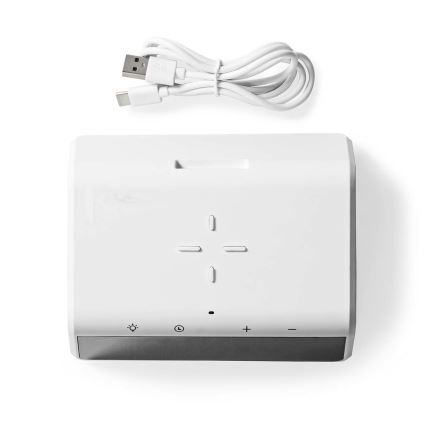 Wekker met LCD scherm en draadloze oplader 15W/230V 1x CR2032 wit