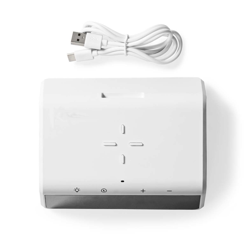 Wekker met LCD scherm en draadloze oplader 15W/230V 1x CR2032 wit
