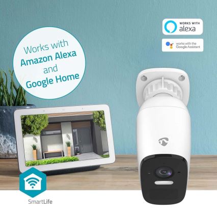 Smart buitenshuis oplaadbaar camera met sensor SmartLife 4MP Quad HD 1440p 5V/5200mAh Wi-Fi Tuya IP66