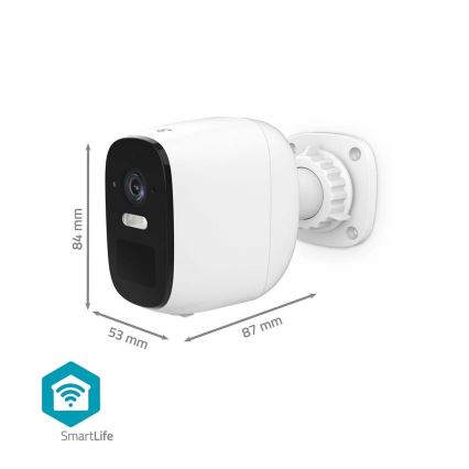 Smart buitenshuis oplaadbaar camera met sensor SmartLife 4MP Quad HD 1440p 5V/5200mAh Wi-Fi Tuya IP66