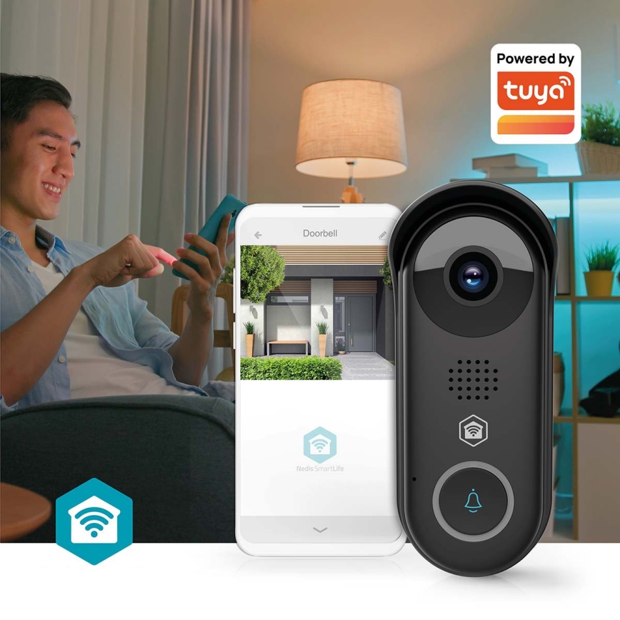 SmartLife slimme videodeurbel met bewegingsdetectie 5V Full HD 1080p IP54 Wi-Fi Tuya