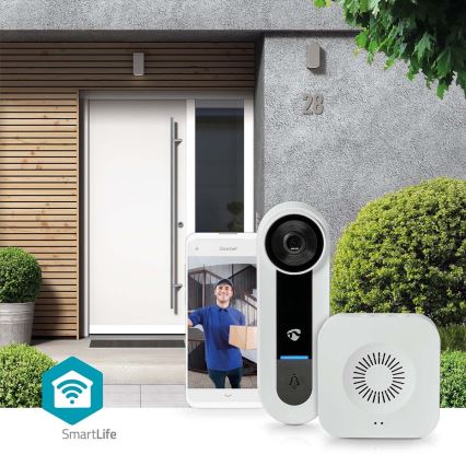 Draadloze video-deurbel met Full HD 1536p sensor 3xAA Wi-Fi IP65