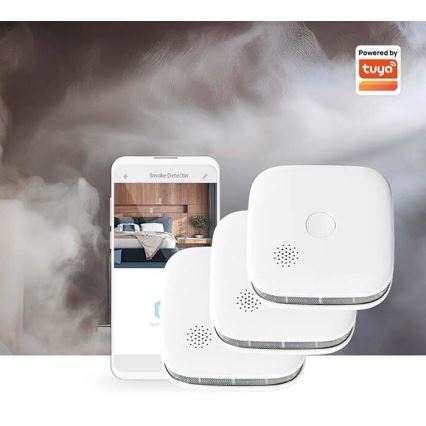 SET 3x Rookmelder SmartLife 3V/1xCR123A Wi-Fi Tuya