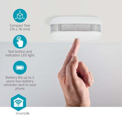 SET 3x Rookmelder SmartLife 3V/1xCR123A Wi-Fi Tuya