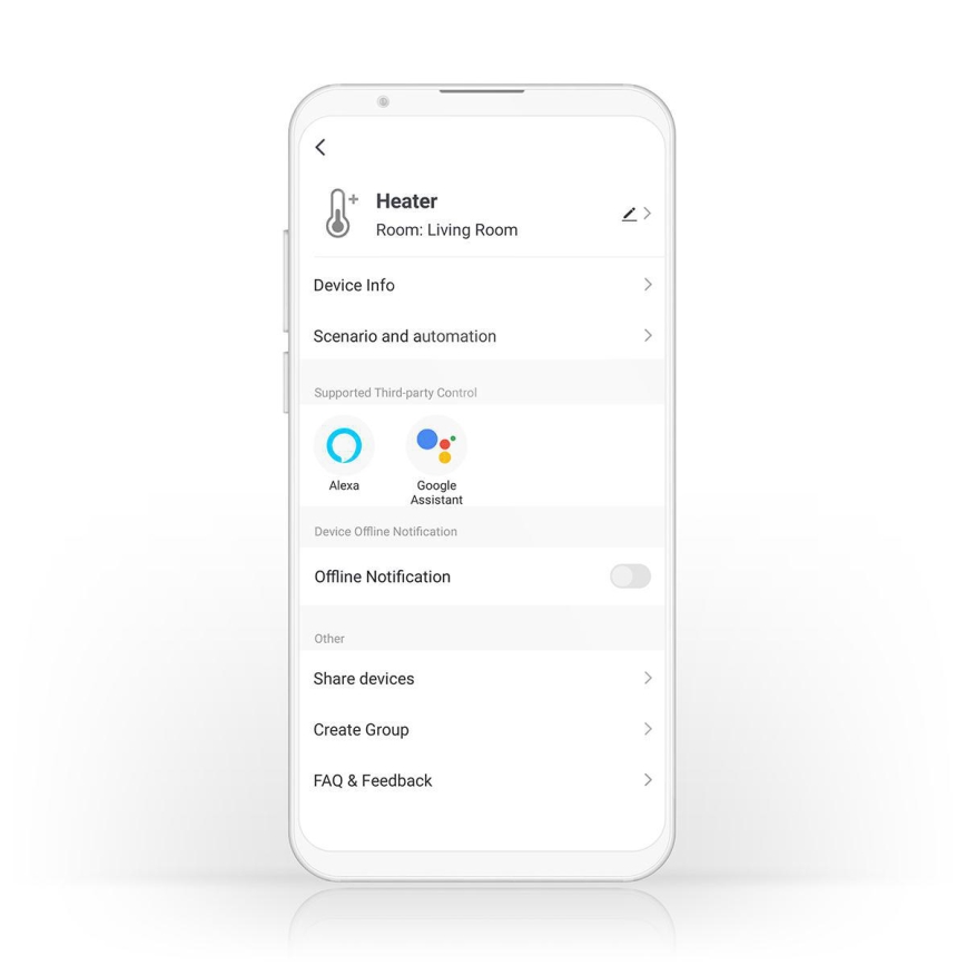 Elektrische directverwarmer/convectorkachel 2000W/230V Wi‑Fi IP24 thermostaat