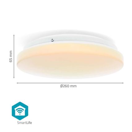 LED RGBW Dimbare badkamer plafondlamp SmartLife LED/18W/230V 2700-6500K IP44 Wi-Fi Tuya