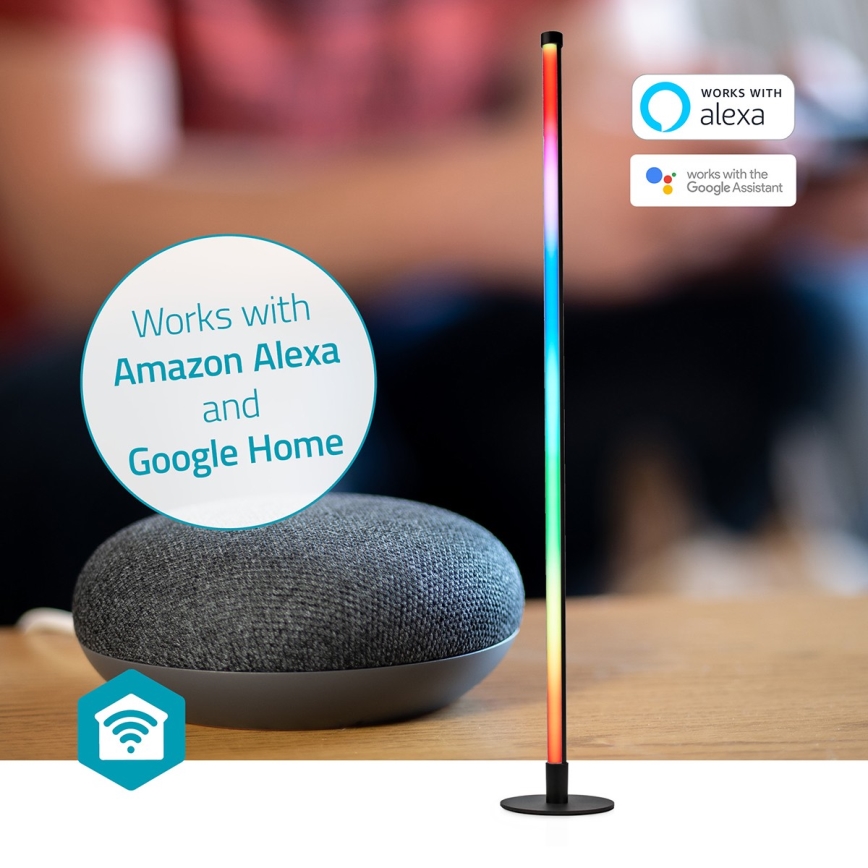 LED RGBIC Dimbare staande lamp Smartlife LED/10W/230V 100,5 cm 2700-6500K Wi-Fi Tuya + afstandsbediening