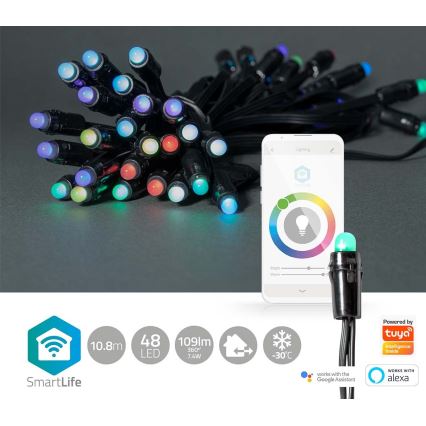 LED RGB Kerst Lichtketting voor Buiten 48xLED 13,8m IP65 Wi-Fi Tuya