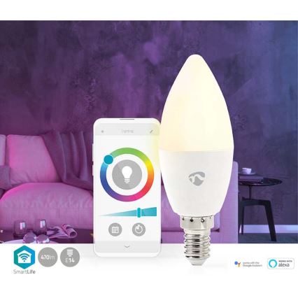 Dimbare LED RGB Lamp Smartlife E14/4,9W/230V Wi-Fi 2700-6500K