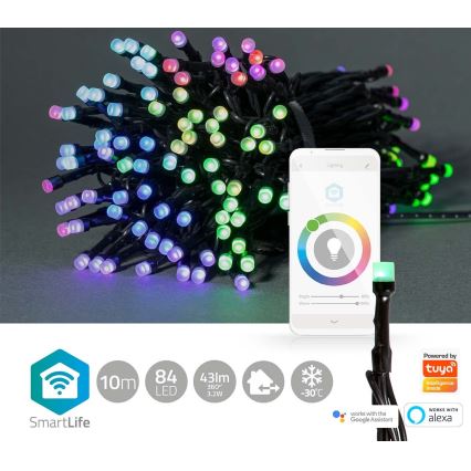 LED RGB buiten kerstlichtsnoer 84xLED/8 functies 13m IP65 Wi-Fi Tuya