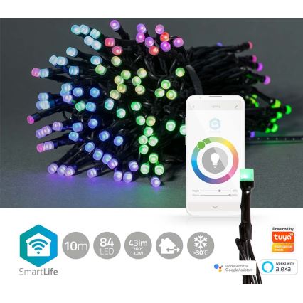 LED RGB Kerst Lichtketting voor Buiten 84xLED/8 functies 13m IP65 Wi-Fi Tuya