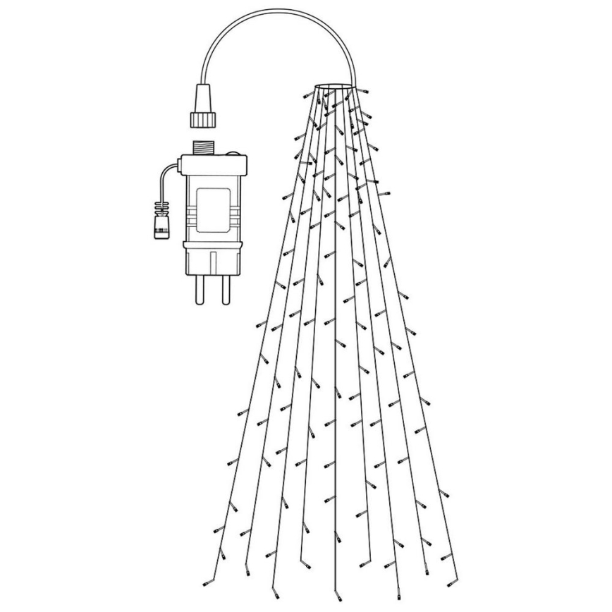 LED RGB kerstgordijn 240xLED/11 functies 8m IP65 Wi-Fi Tuya
