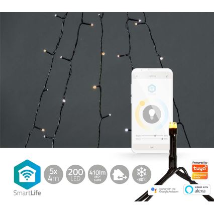 LED kerstgordijn voor buiten 200xLED/8 functies 5x4m IP65 Wi-Fi Tuya warm tot koel wit