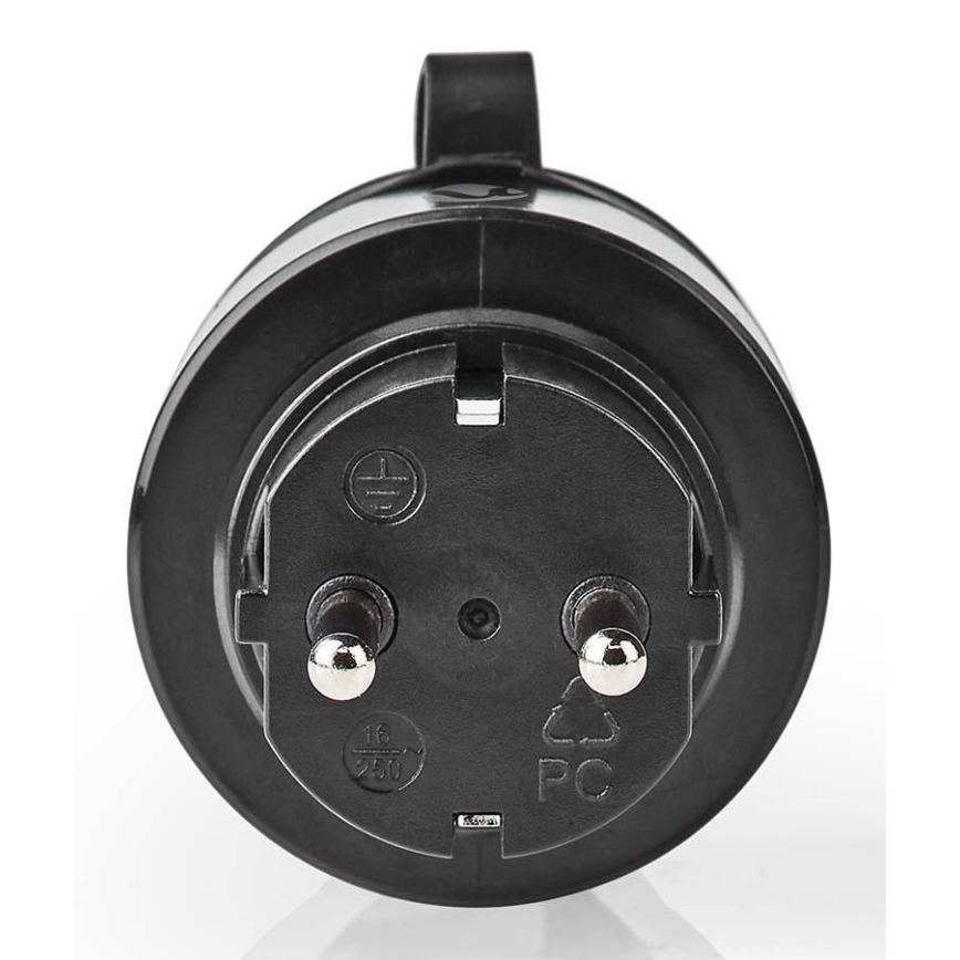 Slim Stopcontact 3680W/230V/Schuko Type F/16A Wifi IP44 zwart