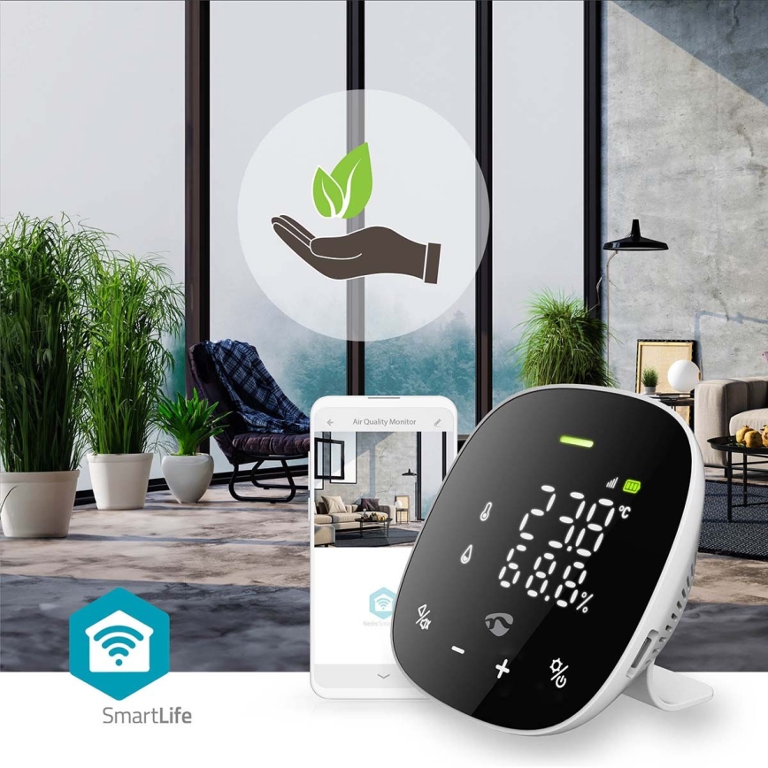Slimme luchtkwaliteitsmonitor met LED scherm SmartLife Wi-Fi