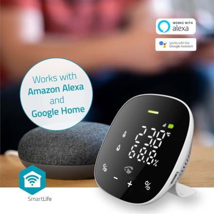Slimme luchtkwaliteitsmonitor met LED scherm SmartLife Wi-Fi