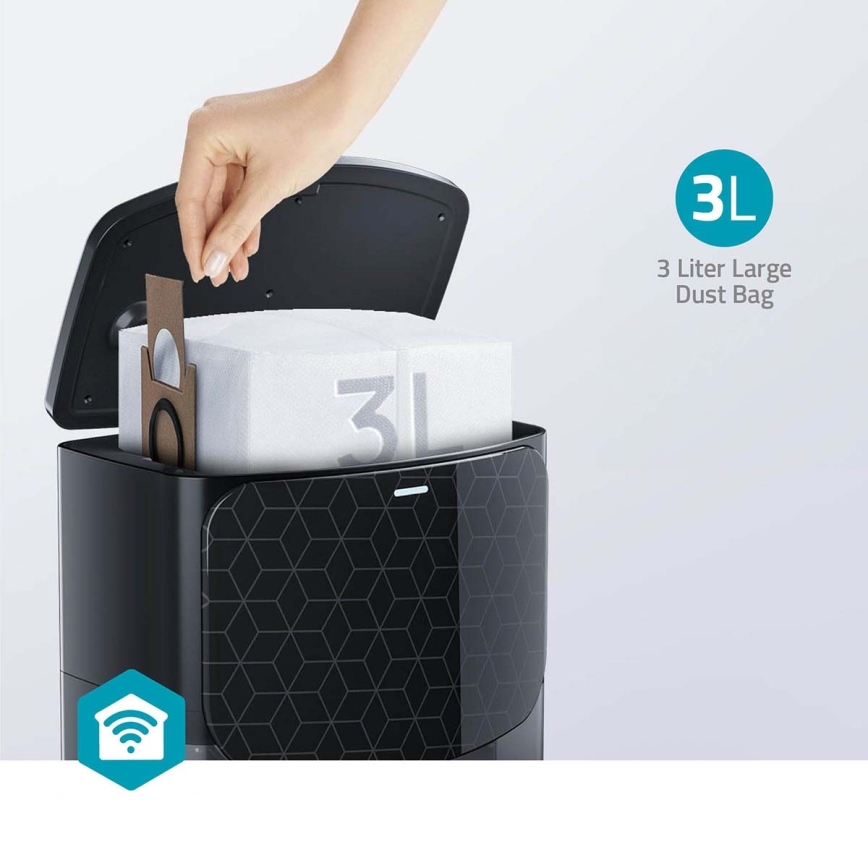 Slimme robotstofzuiger met een dweil SmartLife Wi-Fi Tuya zwart + afstandsbediening