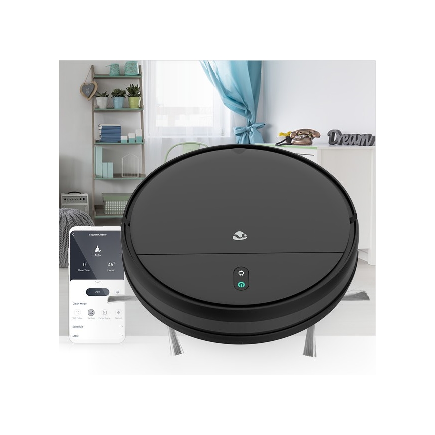 Slimme Robot Stofzuiger Wi-Fi zwart + afstandsbediening