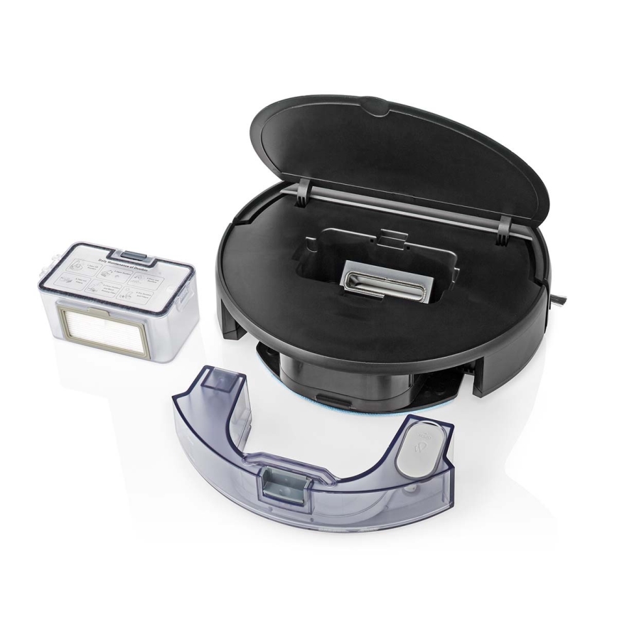 Slimme robotstofzuiger met een dweil 28W/2500 mAh Wi-Fi zwart + afstandsbediening