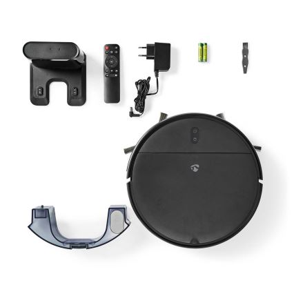 Slimme robotstofzuiger met een dweil 28W/2500 mAh Wi-Fi zwart + afstandsbediening