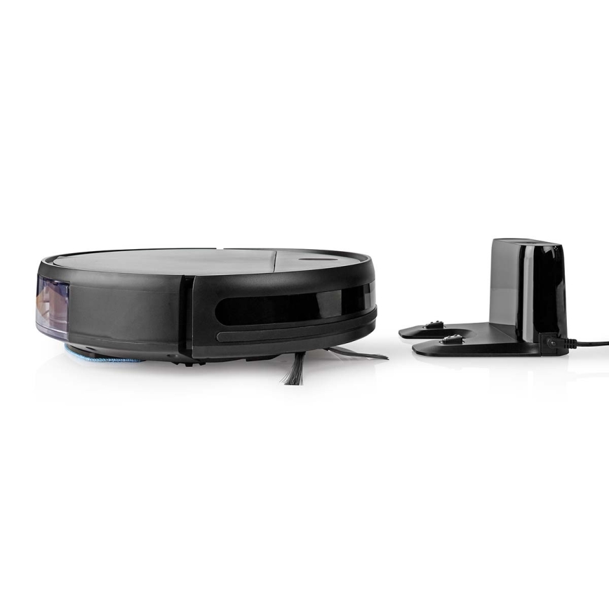 Slimme robotstofzuiger met een dweil 28W/2500 mAh Wi-Fi zwart + afstandsbediening