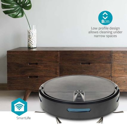 Slimme robotstofzuiger met dweilfunctie SmartLife 2600 mAh Wi-Fi Tuya zwart + afstandsbediening