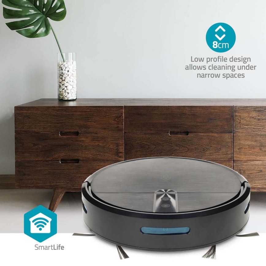 Slimme robotstofzuiger met dweilfunctie SmartLife 2600 mAh Wi-Fi Tuya zwart + afstandsbediening