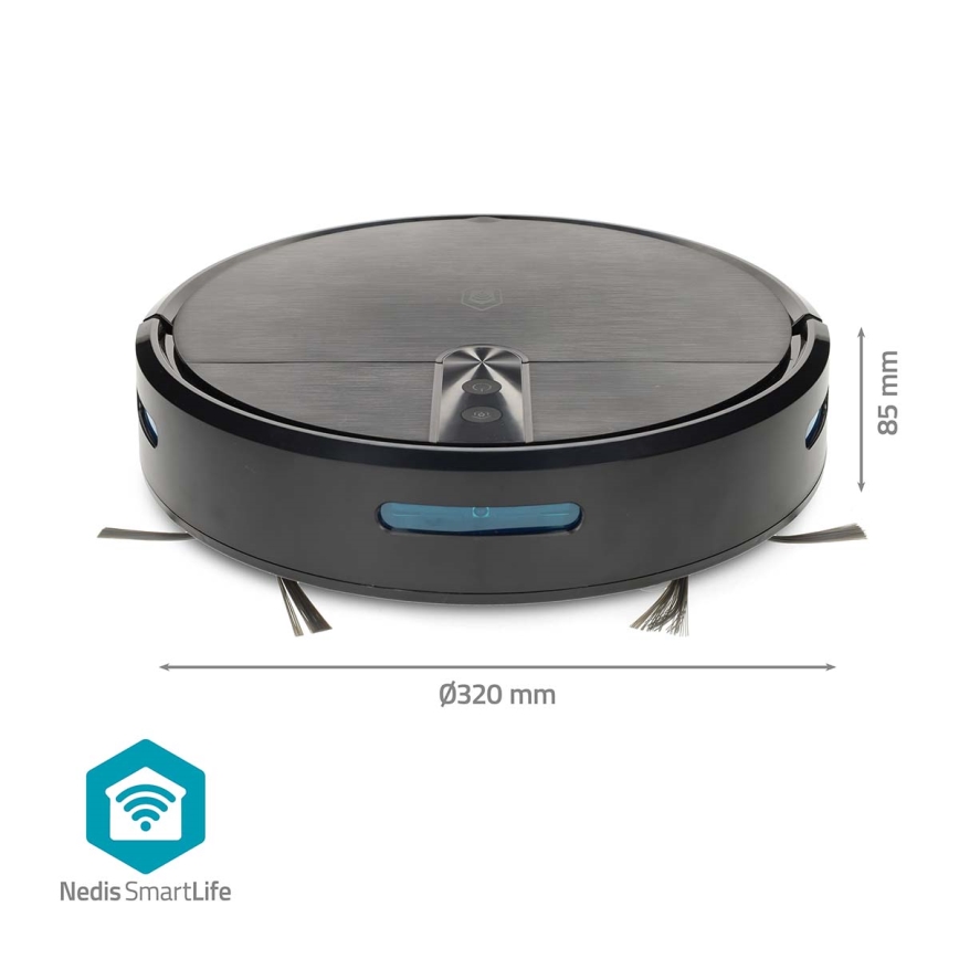Slimme robotstofzuiger met dweilfunctie SmartLife 2600 mAh Wi-Fi Tuya zwart + afstandsbediening
