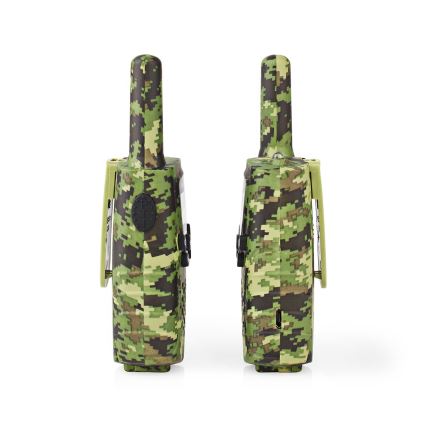 SET 2x Walkietalkie met LED-verlichting 3xAAA bereik 8 km camouflage