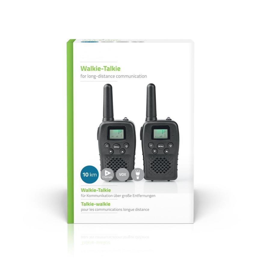 SET 2x Walkietalkie met LED Lamp 3xAAA bereik 10 km