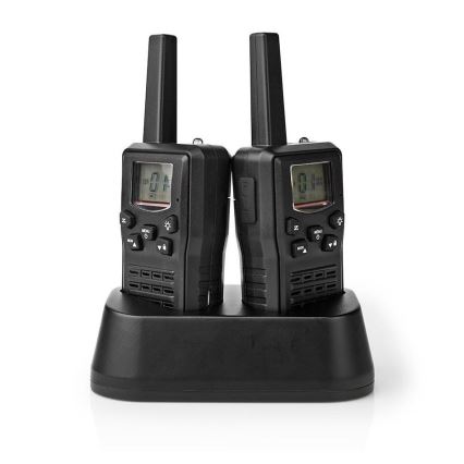 SET 2x Oplaadbare walkietalkie met LED-lampje 1300 mAh bereik 10 km