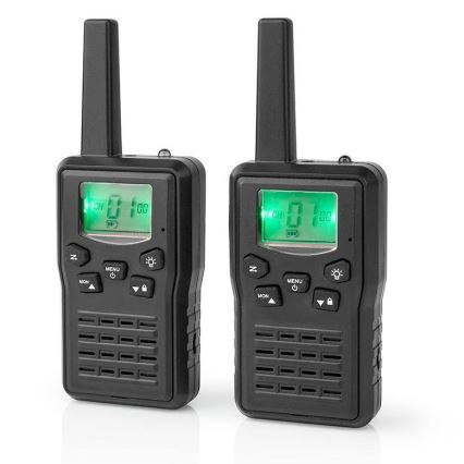 SET 2x Oplaadbare walkietalkie met LED-lampje 1300 mAh bereik 10 km