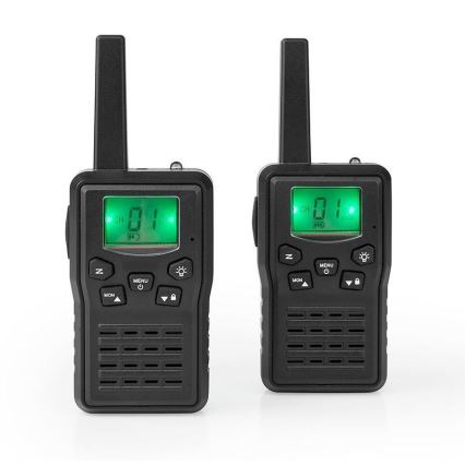 SET 2x Oplaadbare walkietalkie met LED-lampje 1300 mAh bereik 10 km