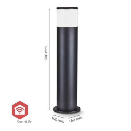 SmartLife LED RGBW dimbare buitenlamp, 10W/230V, IP65, Wi‑Fi (Tuya), zwart