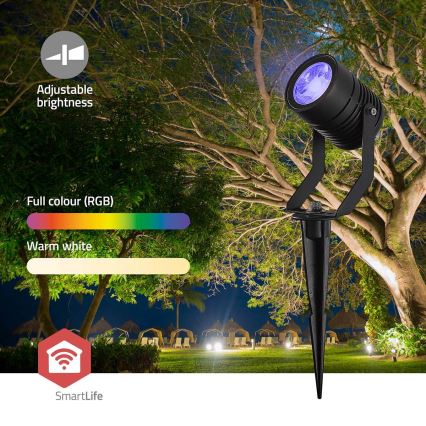 Set van 3 dimbare RGBW LED buitenlampen SmartLife LED/3W/230V IP65 Wi-Fi Tuya zwart