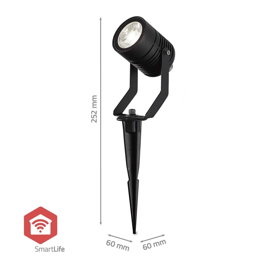 Set van 3 dimbare RGBW LED buitenlampen SmartLife LED/3W/230V IP65 Wi-Fi Tuya zwart