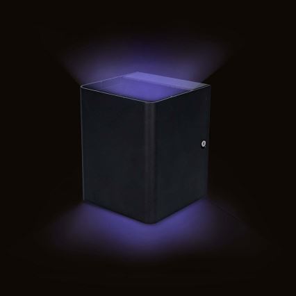 Dimbare LED RGBW buitenmuurlamp SmartLife LED/12W/230V IP65 Wi‑Fi Tuya zwart