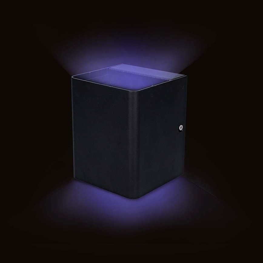 Dimbare LED RGBW buitenmuurlamp SmartLife LED/12W/230V IP65 Wi‑Fi Tuya zwart