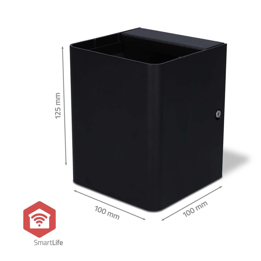 Dimbare LED RGBW buitenmuurlamp SmartLife LED/12W/230V IP65 Wi‑Fi Tuya zwart