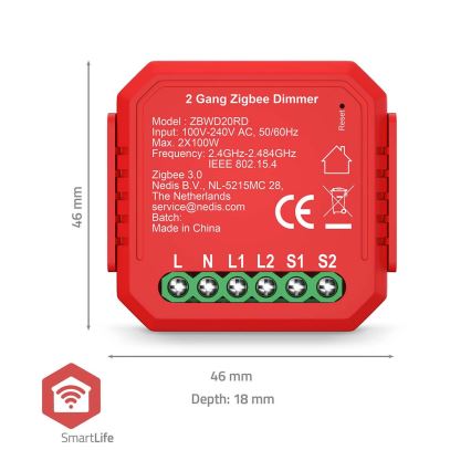 Slimme dubbele dimmer SmartLife 230V