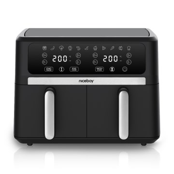 Niceboy AirFryer DUO - Duale heteluchtfriteuse 9 l, 2400 W / 230 V