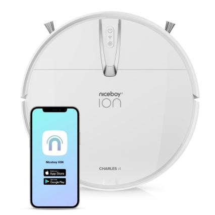 Niceboy ION Charles i4 - Slimme robotstofzuiger 2in1 4400 mAh Wi-Fi wit + afstandsbediening