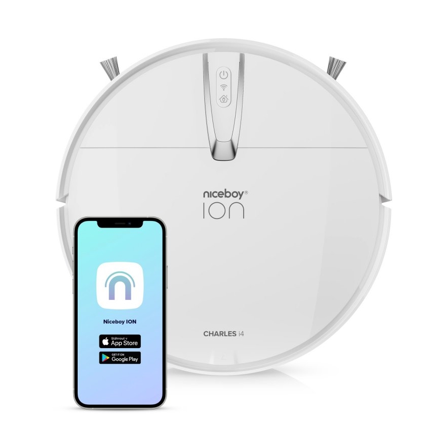 Niceboy ION Charles i4 - Slimme robotstofzuiger 2in1 4400 mAh Wi-Fi wit + afstandsbediening