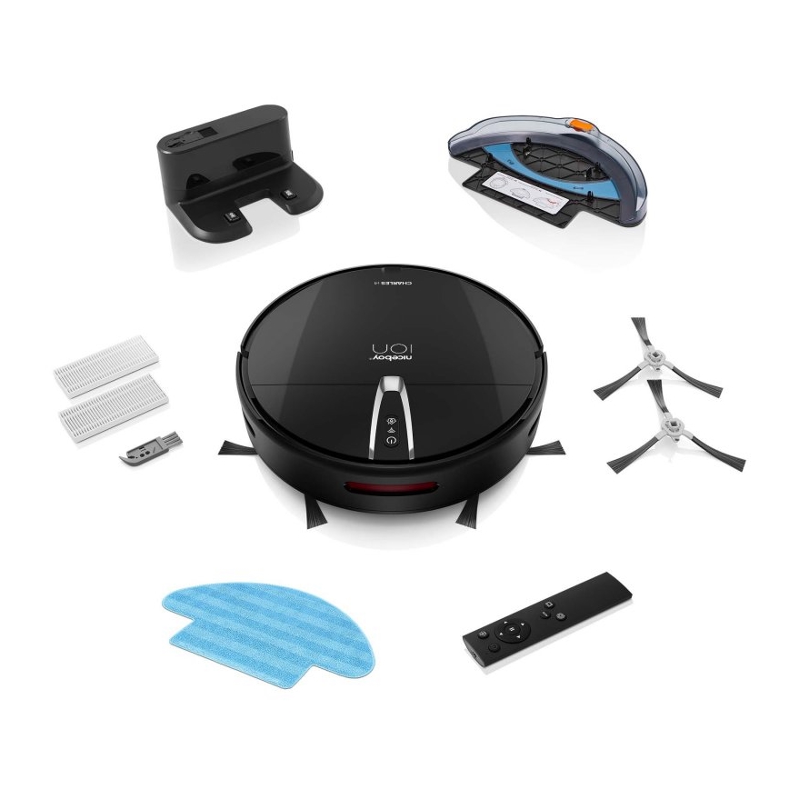 Niceboy ION Charles i4 - Slimme robotstofzuiger 2in1 4400 mAh Wi-Fi zwart + afstandsbediening