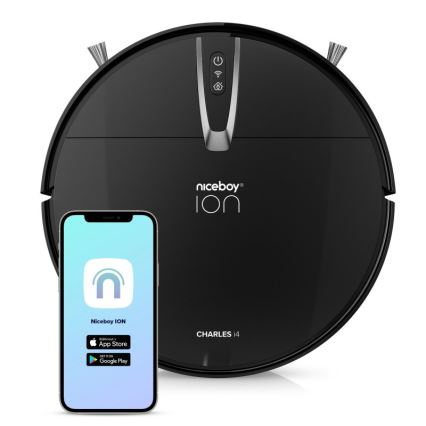 Niceboy ION Charles i4 - Slimme robotstofzuiger 2in1 4400 mAh Wi-Fi zwart + afstandsbediening