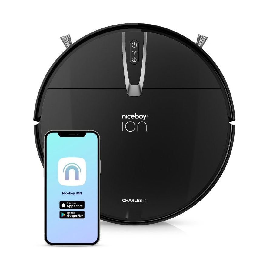 Niceboy ION Charles i4 - Slimme robotstofzuiger 2in1 4400 mAh Wi-Fi zwart + afstandsbediening