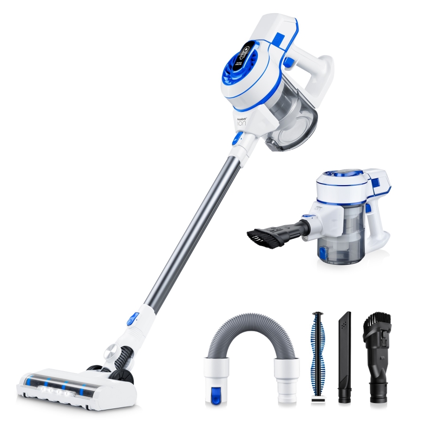 Niceboy ION Hurricane H5 - Snoerloze steelstofzuiger 2in1 150W/2200 mAh wit/blauw